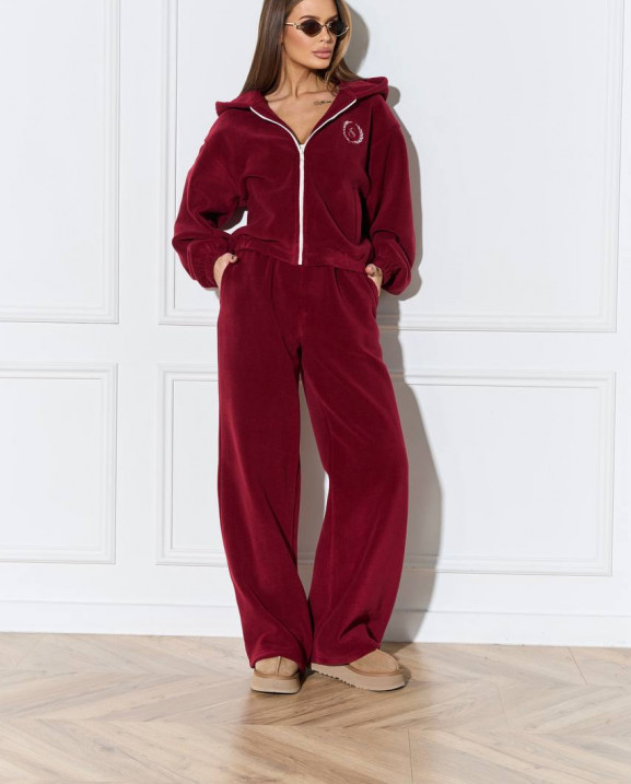 102 Спортивний костюм з поларфлісу з капюшоном з вишивкою